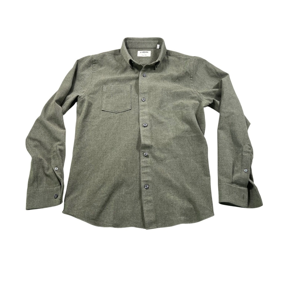 Linksoul Small Olive Heather Button Front Shirt Poly Rayon Spandex Golf
